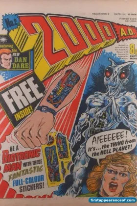 2000 AD Prog 2 (March 5, 1977). Judge Dredd inside on his debut strip.