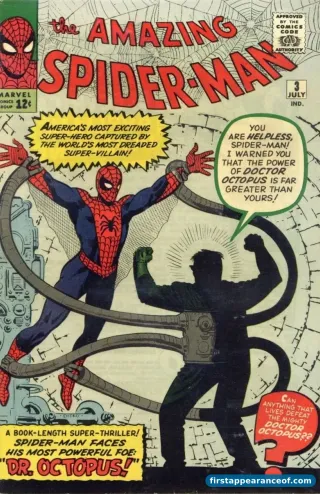 Doctor Octopus on the cover of Amazing Spider-Man #3 (1963), his first appearance.