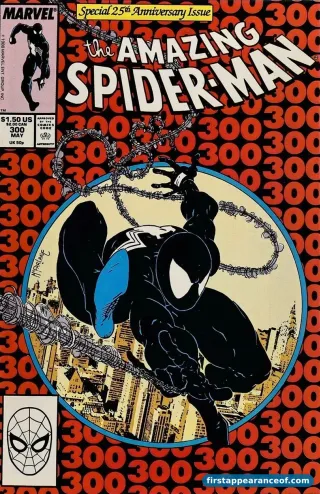 First appearance of Venom — the cover of The Amazing Spider-Man #300 (1988).
