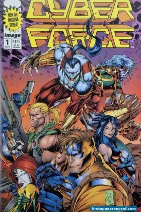 Cyberforce #1 (Vol. 2, 1993). Ballistic appears as part of the team on the cover, identifiable by the heavy-armor design and weapons loadout.