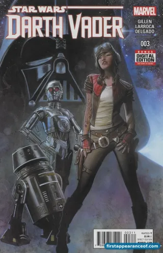 First appearance of Dr. Aphra — the cover of Darth Vader #3 (2015).
