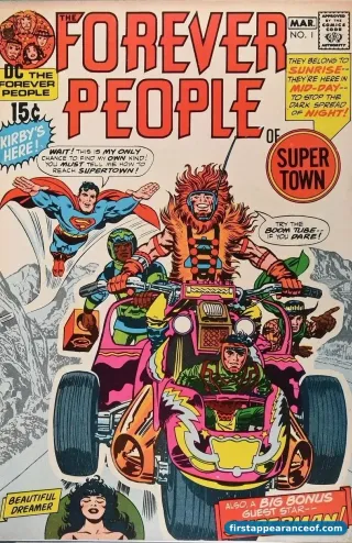 Forever People #5 (1971). Jack Kirby. The Anti-Life Equation is established as Darkseid's cosmic-scale objective.