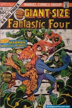 Giant-Size Fantastic Four #4 (1975). Multiple Man on the cover, his first appearance and first cover.
