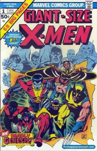 Nightcrawler teleporting on the cover of Giant-Size X-Men #1 (1975).