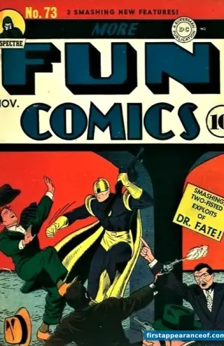 More Fun Comics #73 (1941). Mort Weisinger and Paul Norris. Aquaman's debut and DC Atlantis's first reference. The undersea kingdom is established as Aquaman's home but is sketched only briefly in 1941; the deep worldbuilding comes in subsequent decades.