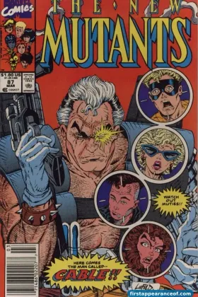Cable on the cover of The New Mutants #87 (1990).