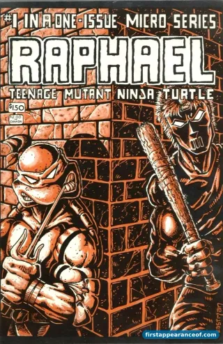 Raphael #1 (1985). Mirage Studios. Casey Jones first appears in the Teenage Mutant Ninja Turtles micro-series one-shot.