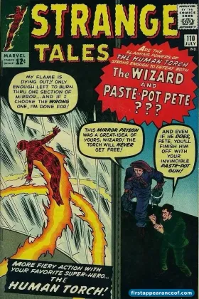 The cover of Strange Tales #110 (1963). Doctor Strange debuts inside as a back-up feature.