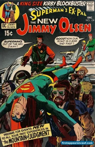 Superman's Pal, Jimmy Olsen #134 (1970). Jack Kirby. The first issue of Kirby's Fourth World epic. Apokolips is referenced as the homeworld of the new cosmic threat; explicit depiction follows in subsequent Fourth World titles.