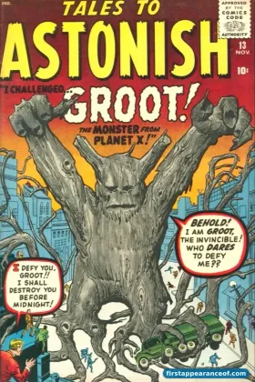 Tales to Astonish #13 (1960). Groot on the cover, his pre-Marvel-Age monster-comics debut.