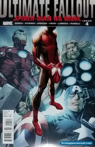 First appearance of Miles Morales — the cover of Ultimate Fallout #4 (2011).