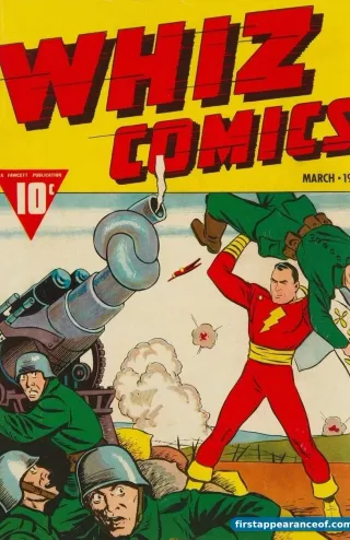 Whiz Comics #2 (1940). Captain Marvel (now Shazam) on the cover, his first appearance and first cover.