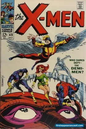 X-Men #49 (1968). Lorna Dane debuts as the X-Men investigate her mutant signature.