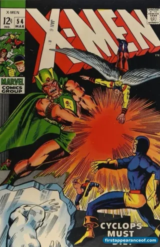 X-Men #54 (1969). Alex Summers, Cyclops's brother, debuts in civilian form.