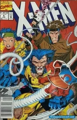 X-Men #4 (Vol. 2, 1992). Omega Red on the cover, his first appearance and first cover. Jim Lee art.