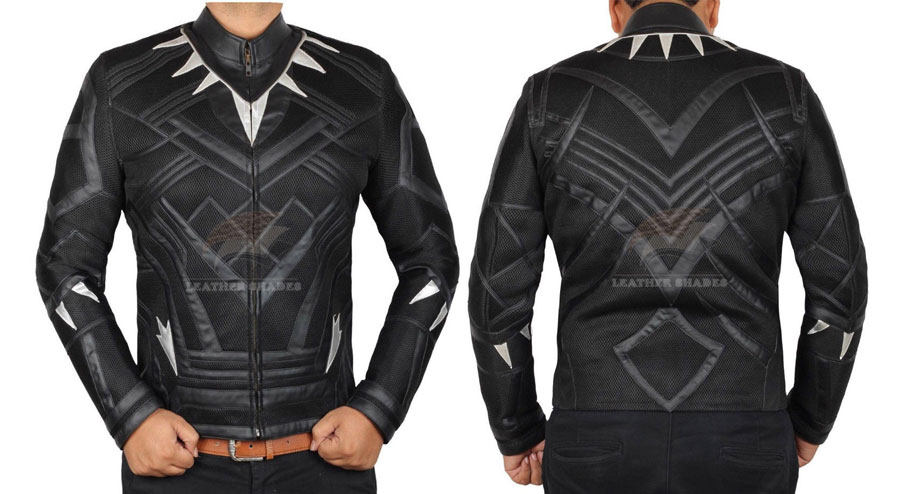 Mens Chadwick Boseman Black Panther Leather Jacket